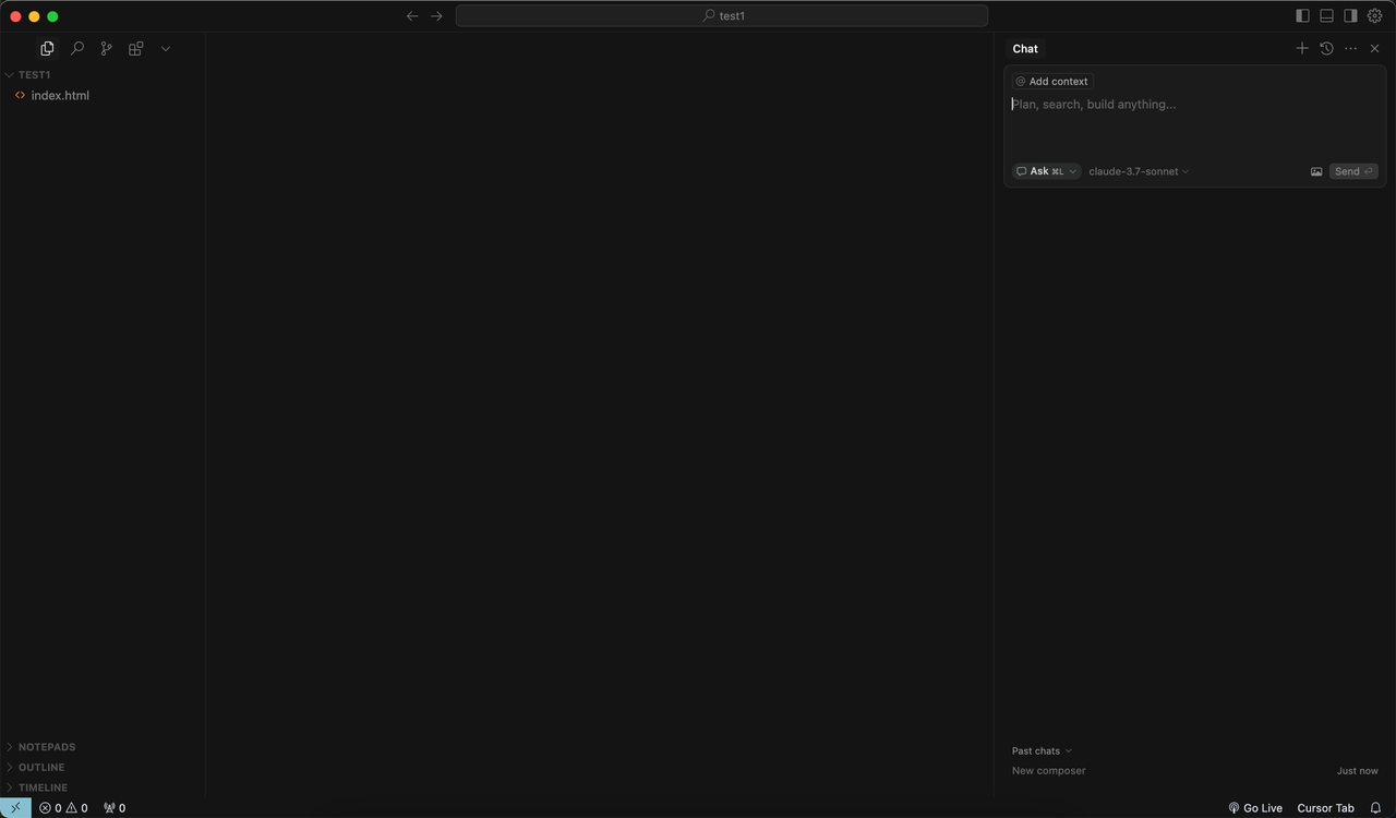 Cursor AI chat interface